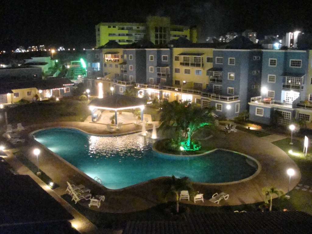 Porlamar marina at night · Italcaribe Village in El Cardón · Isla Margarita